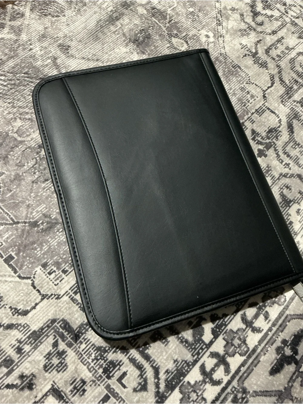 Black Zippered Padfolio Organizer with Calculator
